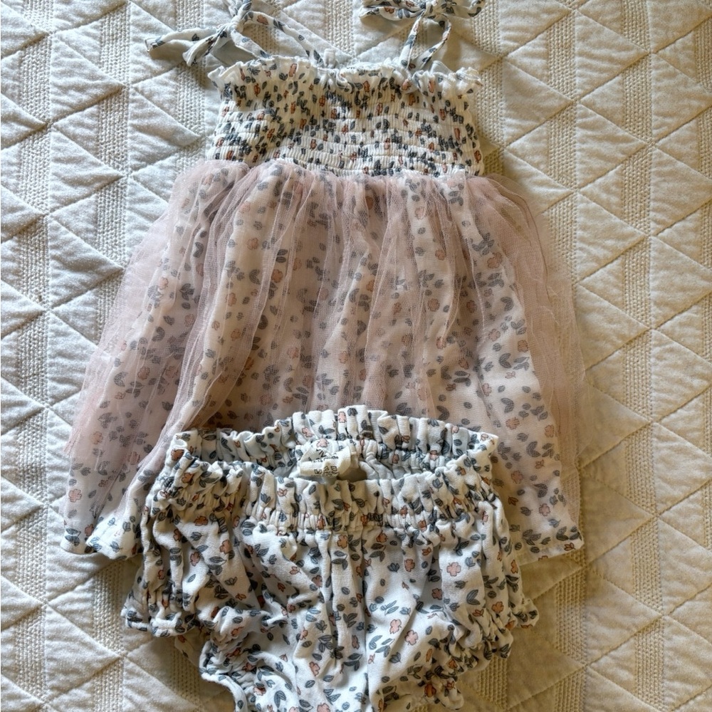 Charming Pink Floral Kids Dress Set